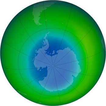 September 1983 monthly mean Antarctic ozone